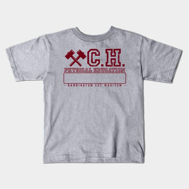 Matilda Crunchem Hall Physical Education Kids T-Shirt by BoxDugArt